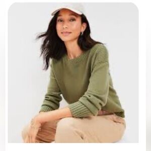 LOFT Olive Lightweight Boatneck Sweater Size Small